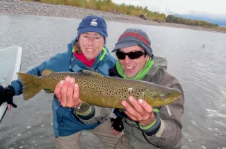montana brown trout fly fishing guided trip