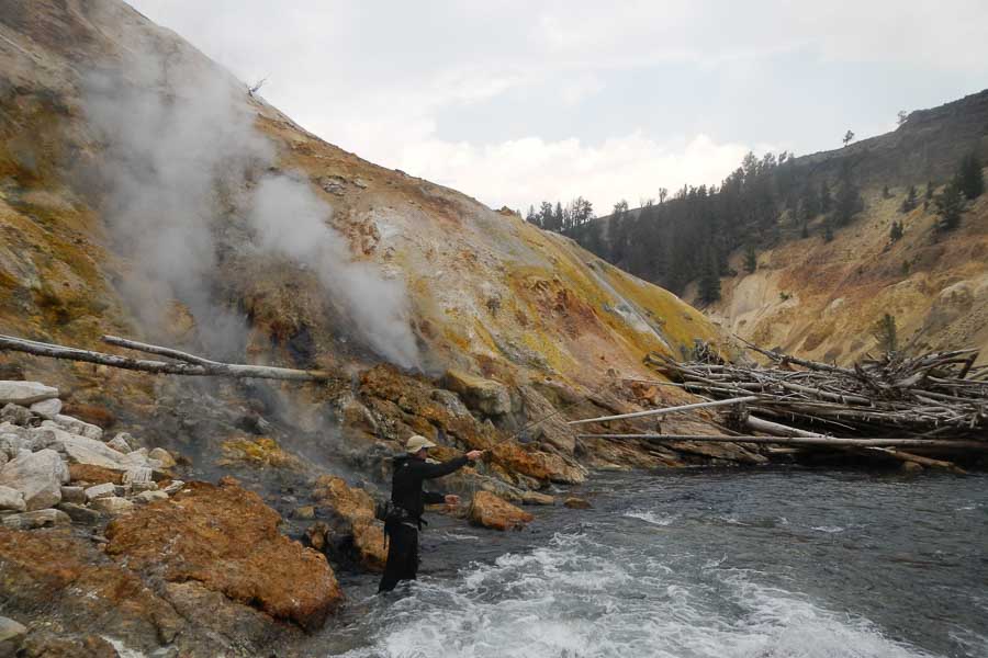Yellowstone River in the Fall Fly Fishing Yellowstone Park in September