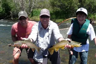 brown trout rainbow trout montana fly fishing guided trip