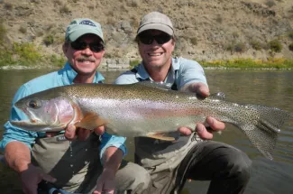 rainbow trout fly fishing guided trip montana