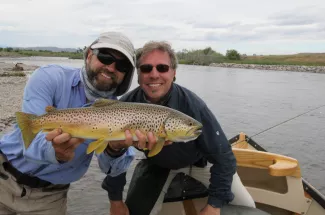 stunning montana brown trout fly fishing angler guided trip