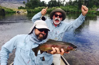 guided rainbow trout fly fishing montana