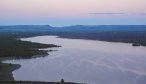 sunset on Hebgen lake